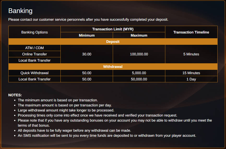 JK8Asia - Regal88 Casino Review - Payment - jk8slots